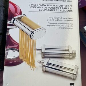 KitchenAid Pasta Roller & Cutter Set - Silver and Red